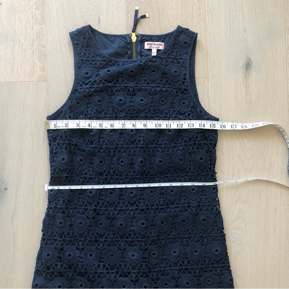Juicy Couture Daisy Guipure Navy Crochet Ruffle Dress - Picture 6 of 11